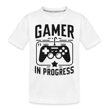 Gamer in Progress - Kids' Premium Organic T-Shirt - white - Front