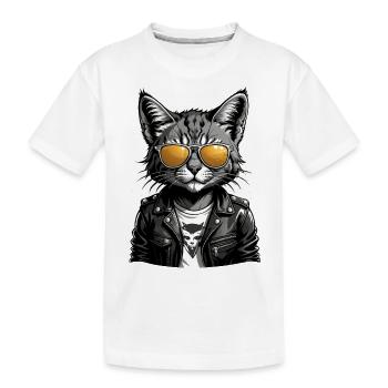 Cat Rocker Cat HardRock Gift - T-shirt bio Premium Enfant - blanc - Devant