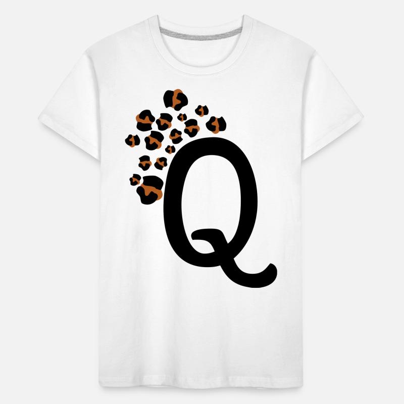 Letter q leopard patterns Kids' Premium Organic T-Shirt