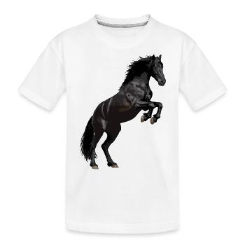 Cheval frison cabré - T-shirt bio Premium Enfant - blanc - Devant