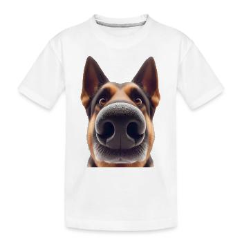 Tête de chien 9 Berger allemand - T-shirt bio Premium Enfant - blanc - Devant