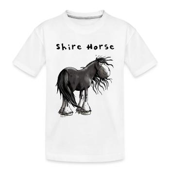 Süßes Shire Horse - Kinder Premium Bio T-Shirt - Weiß - Vorne