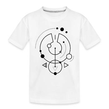 Schwarzes geometrisches Symbol - Kinder Premium Bio T-Shirt - Weiß - Vorne