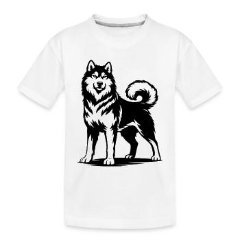 Alaskan Malamute in stolzer Pose - Kinder Premium Bio T-Shirt - Weiß - Vorne