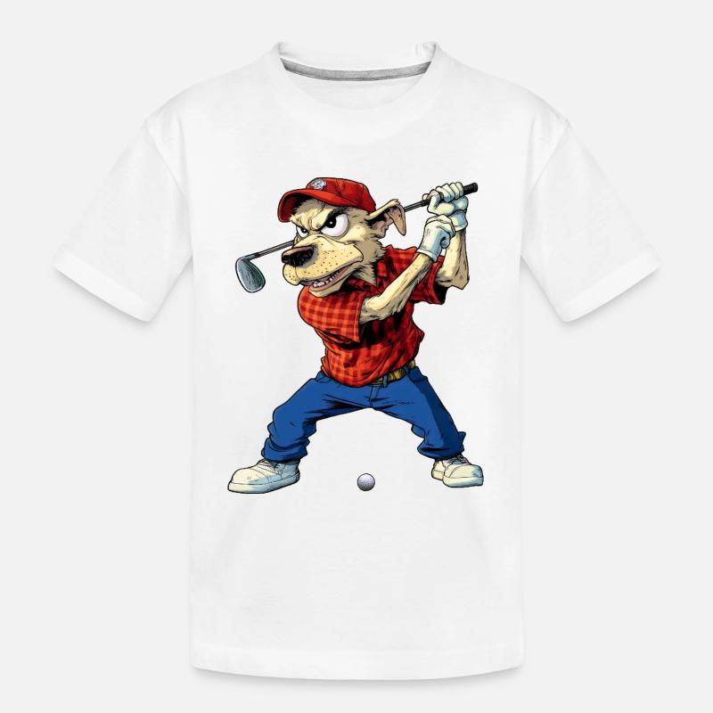 Hunde Golf - Kinder Premium Bio T-Shirt - Weiß