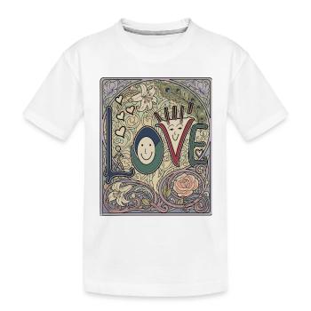 Verspielter Liebesrahmen - Kinder Premium Bio T-Shirt - Weiß - Vorne