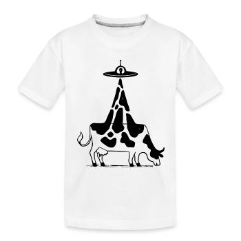 Vache extraterrestre OVNI vintage - T-shirt bio Premium Enfant - blanc - Devant