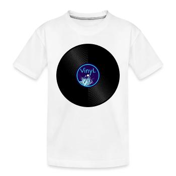 vinyl record - Kids' Premium Organic T-Shirt - white - Front