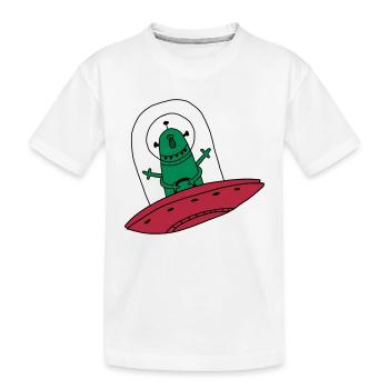 UFO Ovni Fusée Martien Enfant Naissance bébé - T-shirt bio Premium Enfant - blanc - Devant
