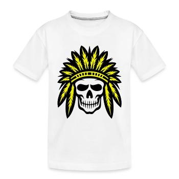 Apache Indianer Häuptling Totenkopf - Kinder Premium Bio T-Shirt - Weiß - Vorne
