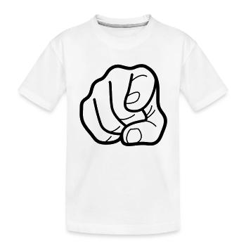 Finger pointing - Kids' Premium Organic T-Shirt - white - Front