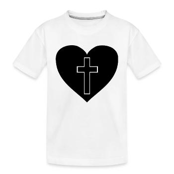 Croix en idée cadeau coeur - T-shirt bio Premium Enfant - blanc - Devant