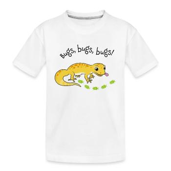 Leopardgecko mit Köstlichkeiten - Kinder Premium Bio T-Shirt - Weiß - Vorne