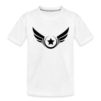 Winged star, star with wings - Kids' Premium Organic T-Shirt - white - Front