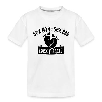 50% Mom 50% Dad 100% Miracle - T-shirt bio Premium Enfant - blanc - Devant