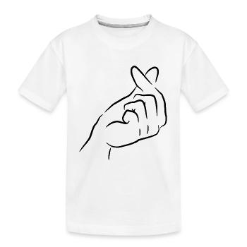 Finger Heart Korean K Pop - Kids' Premium Organic T-Shirt - white - Front
