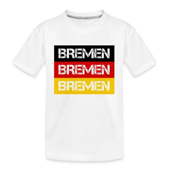 STADT BREMEN, DEUTSCHLAND - Kinder Premium Bio T-Shirt - Weiß - Vorne