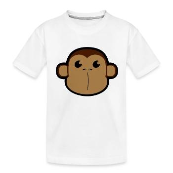 Visage, Shimpanse, singe, tête de singe 3 c - T-shirt bio Premium Enfant - blanc - Devant