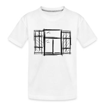 Vieille fenêtre avec volets à charnières Dessin de volets - T-shirt bio Premium Enfant - blanc - Devant