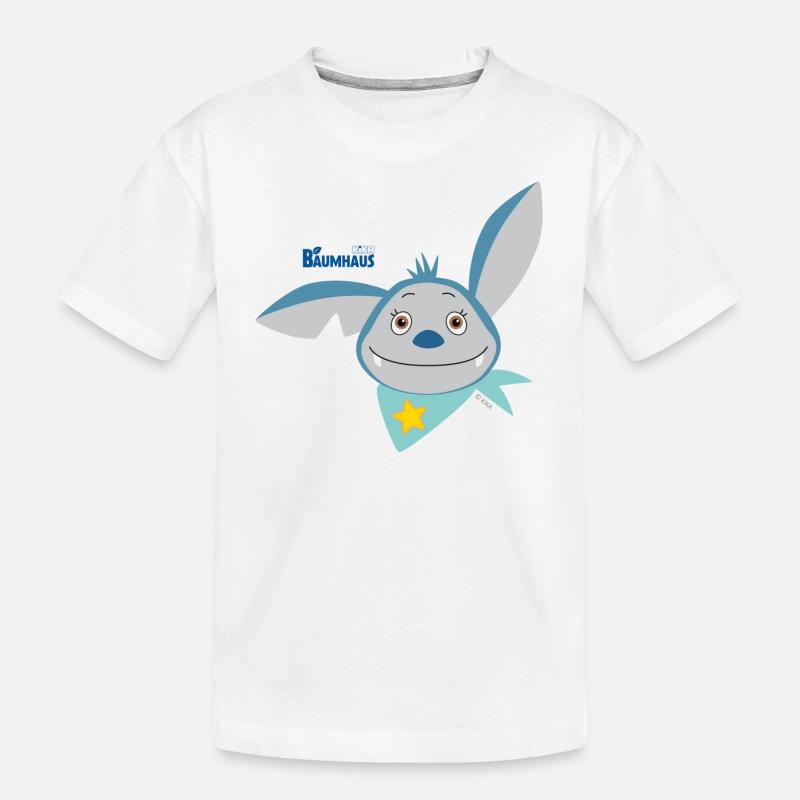 KiKA-Baumhaus mit Fidi Gesicht - Kinder Premium Bio T-Shirt - Weiß