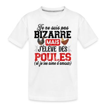 Poule Poulet Coq Poulailler Cadeau Humour Jaune - T-shirt bio Premium Enfant - blanc - Devant