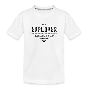 Best discovery using full body - Kids' Premium Organic T-Shirt - white - Front