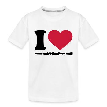 Klarinette - Kinder Premium Bio T-Shirt - Weiß - Vorne