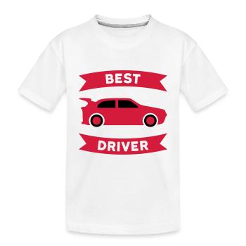 Meilleur pilote de voiture de sport (voiture de sport, bannière) - T-shirt bio Premium Enfant - blanc - Devant