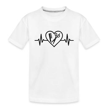 Friseur Friseurin Herz Beruf - Kinder Premium Bio T-Shirt - Weiß - Vorne