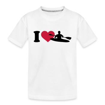Kajak - Kinder Premium Bio T-Shirt - Weiß - Vorne
