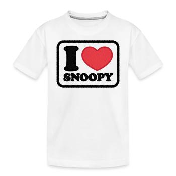 Peanuts Snoopy I Love Snoopy J'adore Snoopy - T-shirt bio Premium Enfant - blanc - Devant