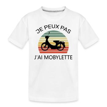 Je peux pas j’ai mobylette - T-shirt bio Premium Enfant - blanc - Devant