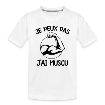 Musculation | J'peux pas j'ai muscu !! - T-shirt bio Premium Enfant - blanc - Devant