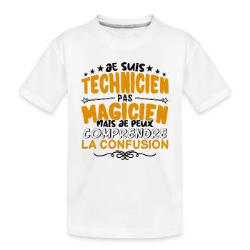 Technicien pas Magicien | le Meilleur Technicien - T-shirt bio Premium Enfant - blanc - Devant