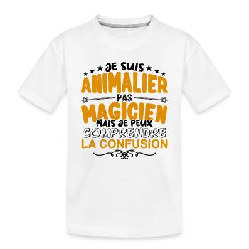 Animalier pas Magicien | le Meilleur Animalier ca - T-shirt bio Premium Enfant - blanc - Devant