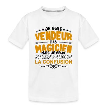 Vendeur pas Magicien | le Meilleur Vendeur cadeau - T-shirt bio Premium Enfant - blanc - Devant