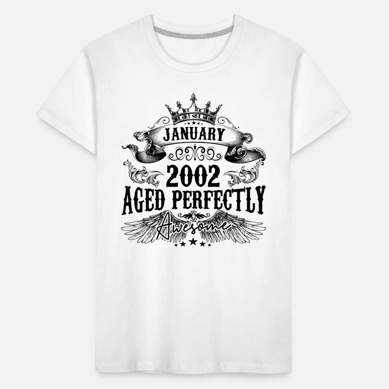 2002| Januar Aged Perfectly 2002 Geburtstagsgeschenk Kinder Premium Bio T-Shirt
