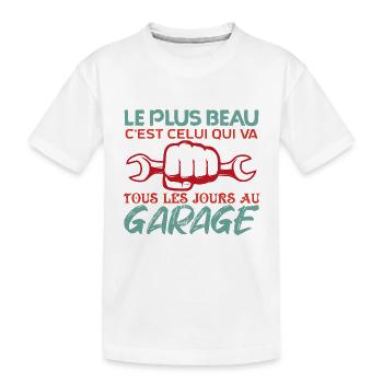 Mécanicien | lAutomobile Cadeau Auto Garage - T-shirt bio Premium Enfant - blanc - Devant