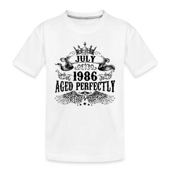 1986 | Juli Aged Perfectly 1986 Geburtstagsgeschenk - Kinder Premium Bio T-Shirt - Weiß - Vorne