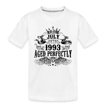 1993 | Juli Aged Perfectly 1993 Geburtstagsgeschenk - Kinder Premium Bio T-Shirt - Weiß - Vorne