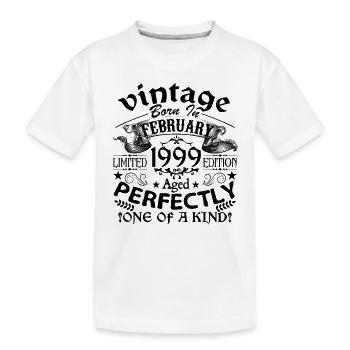 Februar 1999| Jahrgang 1999 | geboren im Februar - Kinder Premium Bio T-Shirt - Weiß - Vorne