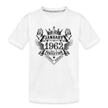 Janvier 1962 Janvier 1962 né en Janvier - T-shirt bio Premium Enfant - blanc - Devant
