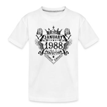 Janvier 1988 Janvier 1988 né en Janvier - T-shirt bio Premium Enfant - blanc - Devant