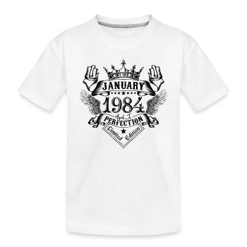 Janvier 1984 Janvier 1984 né en Janvier - T-shirt bio Premium Enfant - blanc - Devant