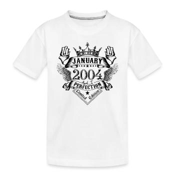 Janvier 2004 Janvier 2004 né en Janvier - T-shirt bio Premium Enfant - blanc - Devant