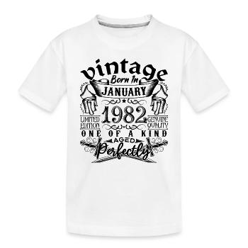 Januar 1982 Geburtstag Januar 1982 Januar - Kinder Premium Bio T-Shirt - Weiß - Vorne