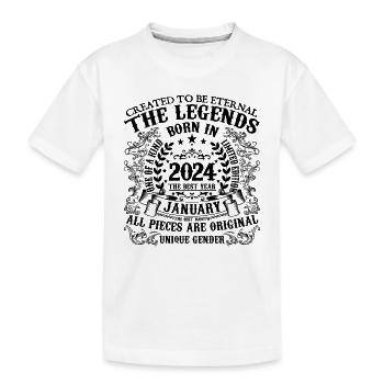 Anniversaire 2024 Janvier 2024 né en Janvier 2024 - T-shirt bio Premium Enfant - blanc - Devant