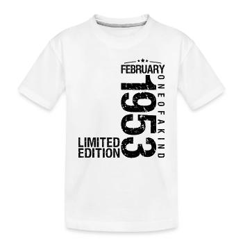 Anniversaire Février 1953 Février né en Février - T-shirt bio Premium Enfant - blanc - Devant