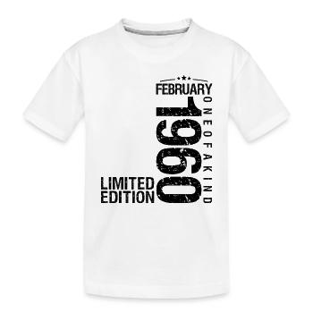 Anniversaire Février 1960 Février né en Février - T-shirt bio Premium Enfant - blanc - Devant