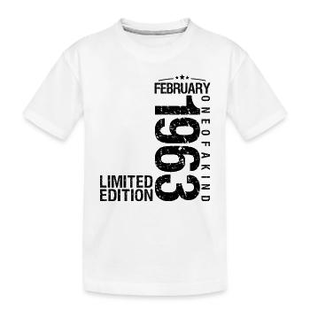 Anniversaire Février 1963 Février né en Février - T-shirt bio Premium Enfant - blanc - Devant